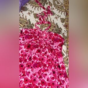 Cupshe Pink Tie Front Halter Maxi Dress for Wedding Guest